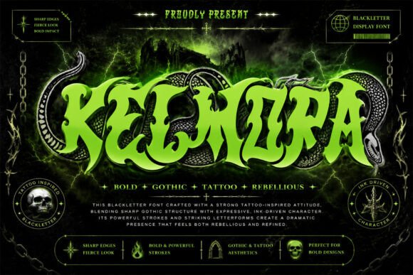 Kelmora: A Bold Gothic Font for Striking Designs
