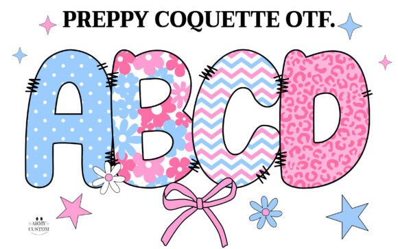 Preppy Coquette Retro Floral: A Typographical Journey
